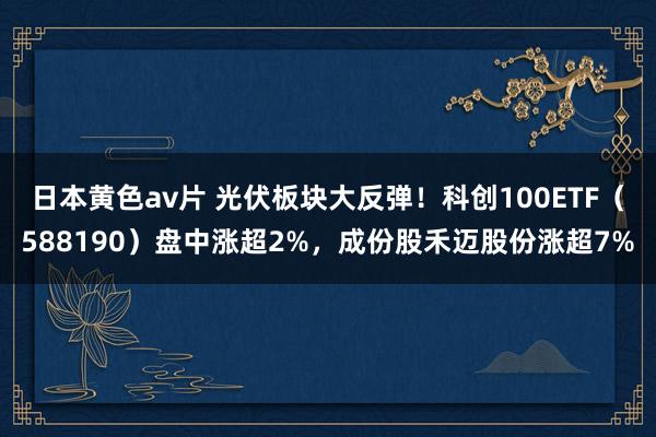 日本黄色av片 光伏板块大反弹！科创100ETF（588190）盘中涨超2%，成份股禾迈股份涨超7%