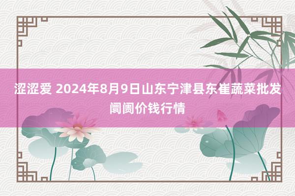 涩涩爱 2024年8月9日山东宁津县东崔蔬菜批发阛阓价钱行情