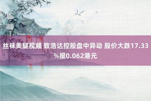 丝袜美腿视频 致浩达控股盘中异动 股价大跌17.33%报0.062港元