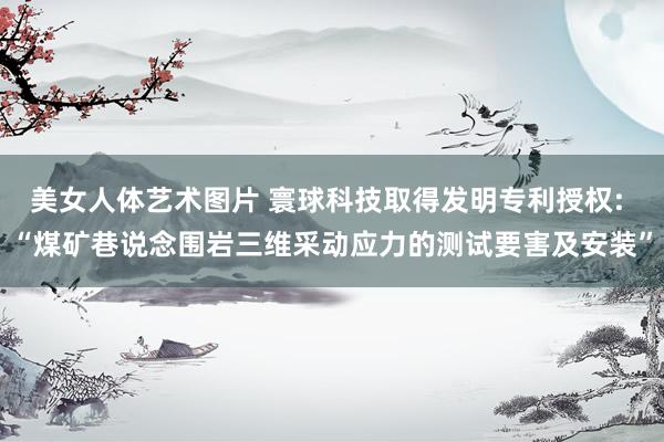 美女人体艺术图片 寰球科技取得发明专利授权: “煤矿巷说念围岩三维采动应力的测试要害及安装”