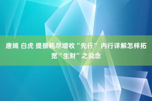 唐嫣 白虎 提振耗尽增收“先行” 内行详解怎样拓宽“生财”之说念