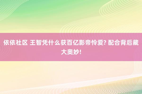 依依社区 王智凭什么获百亿影帝怜爱? 配合背后藏大奥妙!