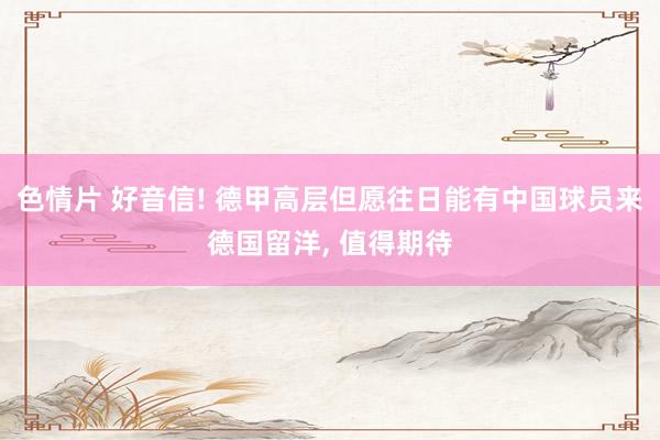 色情片 好音信! 德甲高层但愿往日能有中国球员来德国留洋， 值得期待